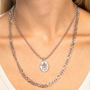 JACLYN ROXANNE The Dual Chain Layered Necklace Silver Rhodium Jaclyn Hill